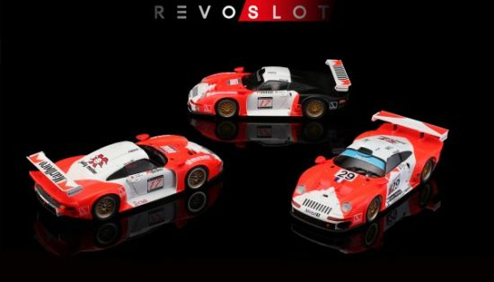 Revo Slot 1/32 Porsche 911 GT1 Triple-Pack Special Edition Boy mit 3 Autos